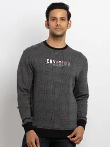 Status Quo Men Plus Size Self Design Cotton Sweatshirt