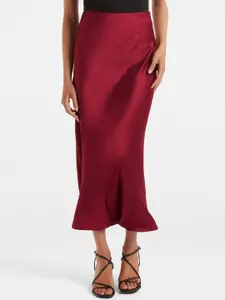 Forever New Women Solid Straight Midi Skirts