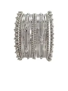 FEMMIBELLA Set Of 16 Silver-Plated Bangle