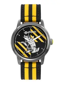 Fossil Men Black and Yellow Patterned Analogue Watch LE1159-Multi