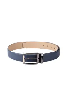 Louis Philippe Men Navy Blue Leather Belt