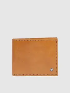 Louis Philippe Men Tan Brown Leather Two Fold Wallet