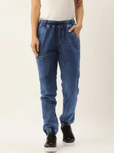 IVOC Women Regular Fit Solid Cotton Cargo Jogger Fit Jeans