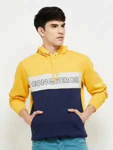 max Men Colourblocked Hooded Sweatshirt