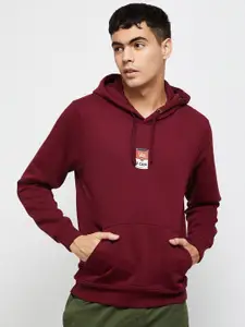 max Men Solid Hooded Sweatshirt