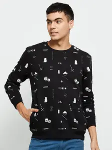 max Men Printed Graphic Pull Over Sweatshirt