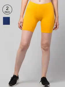 Apraa & Parma Women Set Of 2 Slim Fit Cycling Sports Shorts