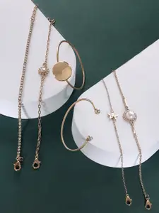 Zaveri Pearls Women Set Of 6  Gold-Plated Wraparound Bracelet