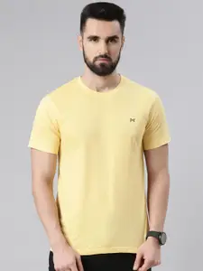 Force NXT Men Yellow Round Neck Pure Cotton T-Shirt