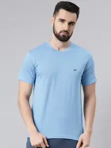 Force NXT Men Light Blue Round Neck T-Shirt