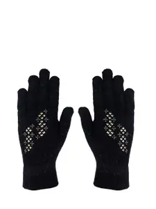 LOOM LEGACY Women Printed Knitted Acrylic Hand Gloves