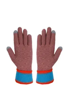 LOOM LEGACY Women Self Design Winter Acrylic Hand Gloves