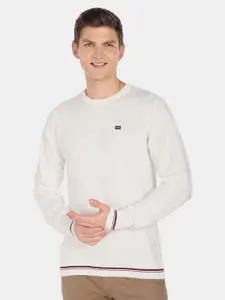 Arrow Sport Men Solid Round Neck Long Sleeves Pullover