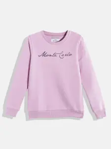 Monte Carlo Girls Lilac Brand Logo Printed Sweatshirt