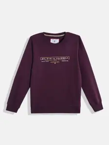 Monte Carlo Boys Purple Typography Printed Sweatshirt