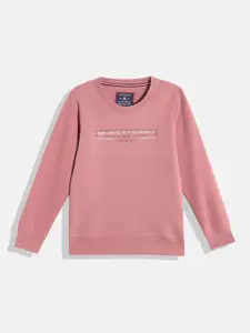 Monte Carlo Boys Dusty Pink Typography Printed Sweatshirt