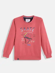Monte Carlo Boys Pink Typography Printed Sweatshirt