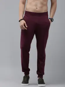 The Roadster Lifestyle Co. Men Maroon Solid Joggers