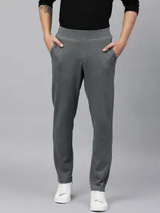 Huetrap Men Grey Solid Track Pants