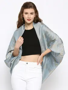 Cloth Haus India Women Printed Floral Design Brocade Shrug