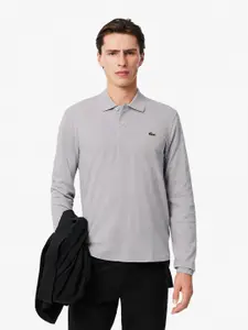 Lacoste Grey Melange Classic Fit Marl Petit Pique Polo