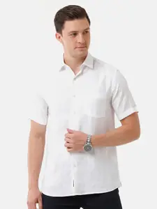 Linen Club Men Solid Linen Sustainable Casual Shirt