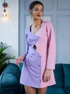 Athena Women Colourblocked Polyester A-Line Mini Dress