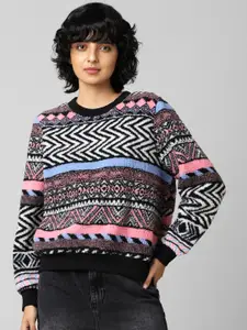 ONLY Women Printed Sweatshirt ONLNATHALIE L/S O-NECK, Cloud Dancer, XS
