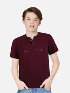 Gini and Jony Boys Henley Neck Applique T-shirt