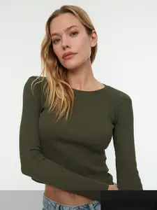 Trendyol Women Pack Of 2 Ribbed Crop Top