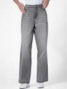 ONLY Women Wide Leg High-Rise Heavy Fade Jeans