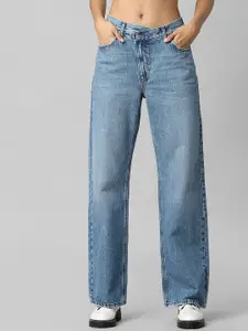 ONLY Women Wide Leg High-Rise Light Fade Jeans