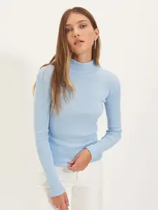 Trendyol Women Blue Pure Cotton Top