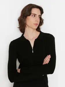 Trendyol Women Solid Long Sleeves Shirt Style Top