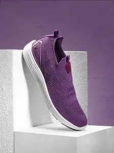 HRX by Hrithik Roshan Women Purple Woven Design Running Shoes