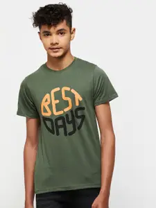 max Boys  Typography Printed T-shirt