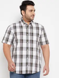 bigbanana Men Rullen Plus Size Tartan Checks Pure Cotton Casual Shirt
