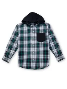 Gini and Jony Boys Green Tartan Checked Casual Shirt
