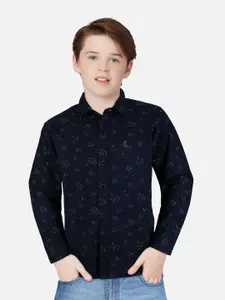 Gini and Jony Boys Black Printed Casual Shirt
