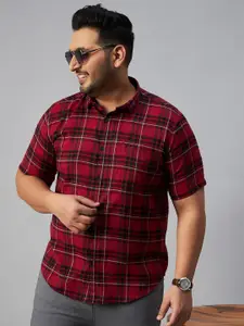 SHOWOFF Plus Size Men Comfort Tartan Checks Casual Shirt