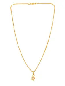 Efulgenz Gold-Plated Heart Locket Cubic Zirconia Necklace
