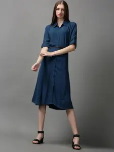 SHOWOFF Women Solid Shirt Midi Dress
