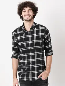 Mufti Men Classic Slim Fit Checked Pure Cotton Casual Shirt