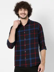 Mufti Men Plus Size Classic Checked Slim Fit Pure Cotton Casual Shirt