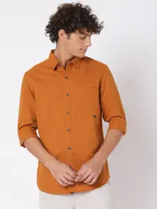 Mufti Men Mustard Classic Slim Fit Casual Shirt