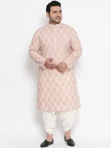 KISAH Men Ethnic Motifs Printed Mandarin Collar Cotton Silk Kurta