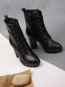 ELLE Women Black Solid Cowboy Boots