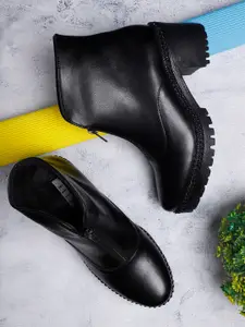 ELLE Women Textured Mid-Top Regular Boots