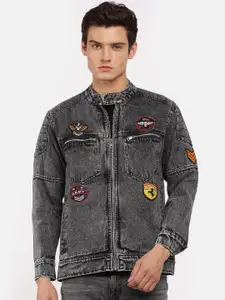 VOXATI Men Washed Denim Jacket