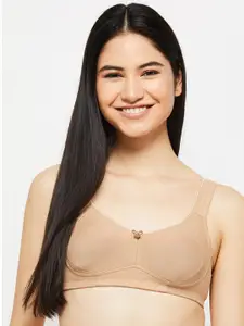 Max Beige Lightly Padded Non Wired Cotton Bra 1000011653974